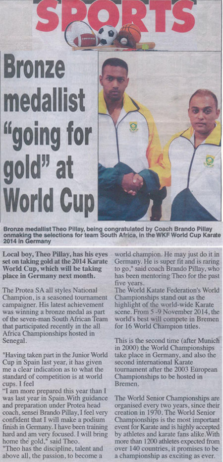 Protea Coach and Theo Pillay - Article October 2014 - 1