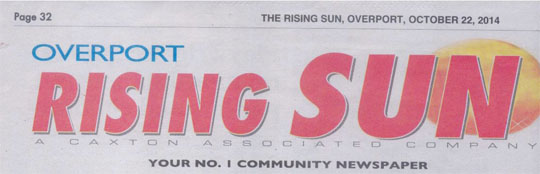 Rising Sun Article October 2014 - 1