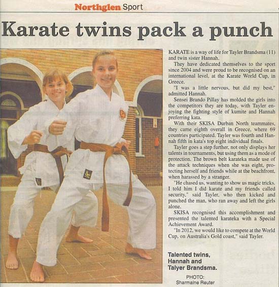 news coverage - Karate Twins pack a Punch