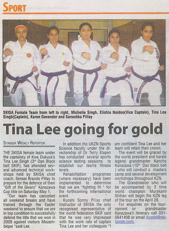 news coverage - Tina Lee Going for Gold 1a