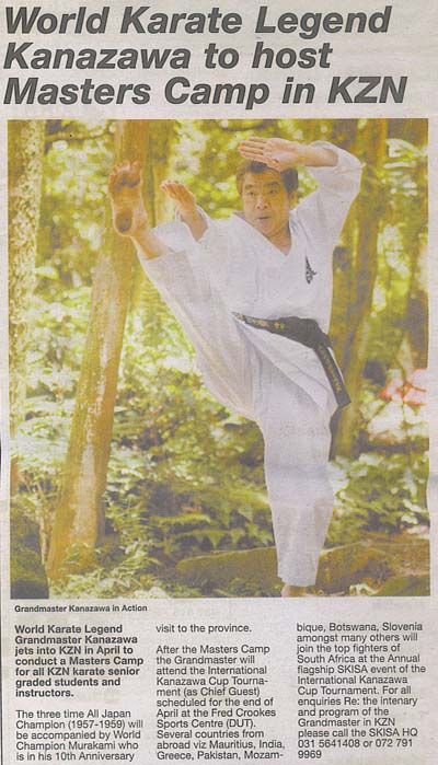news coverage - World Karate Legend Kanazawa to host Masters Camp in KZN 1a