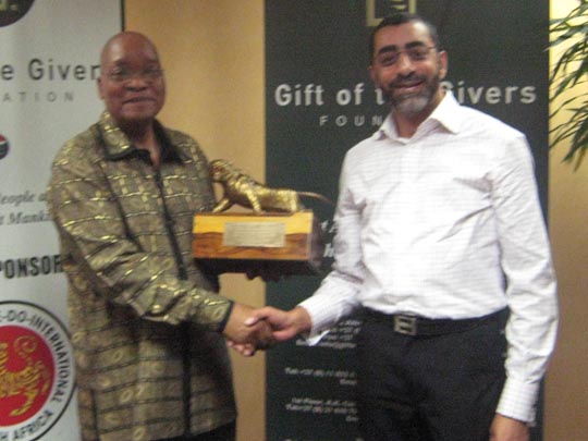 jacob zuma - tiger award